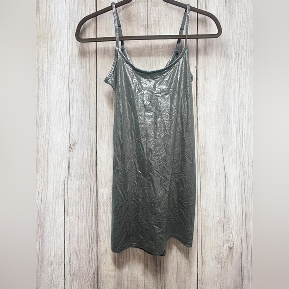 SKIMS Fits Everybody Shimmering Silver Slip Dress Size Large NWOT - Picture 1 of 4